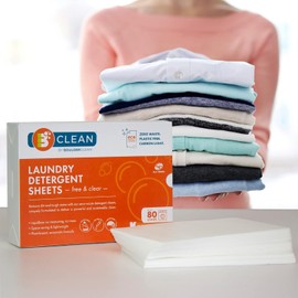 Boulder Clean Laundry Detergent Sheets, Free & Clear Scent - 40 Sheets for 80 Loads (Pack of 1) - Waste Free, Safe for Colors, People & Pet Safe, Laundry Soap Sheets, Travel Laundry Detergent