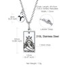 Suplight Tarot Card Necklace Horoscope Chain Stainless Steel Lucky Rectangle