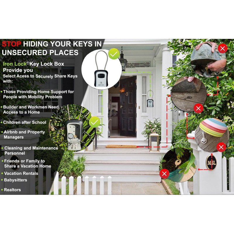 Iron Lock® - Key Lock Box Portable and Wall Mounted