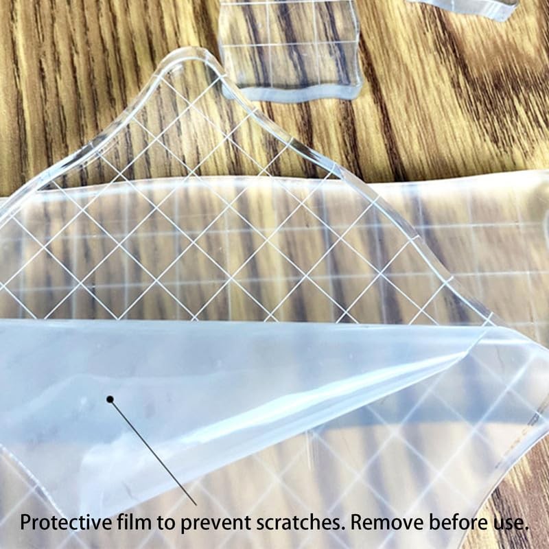 2Pcs Acrylic Stamp Blocks,Clear Acrylic Block,5CM*5CM Clear Stamping Blocks,Stamping Platform,Acrylic