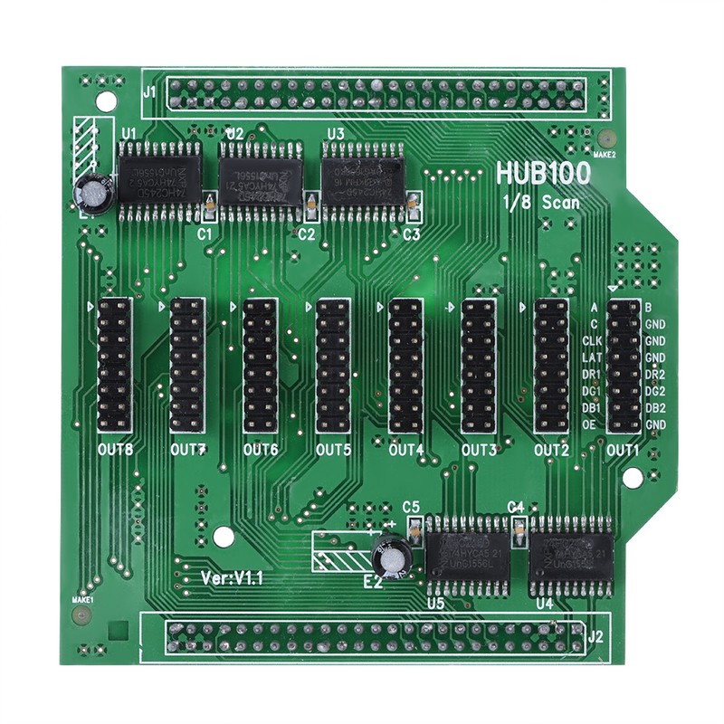 HUB100 8 Outputs PCB Adapter Board Gold plated Copper Pin