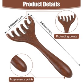 ValueBargain Wooden Head Massager Scalp, 2-Pack Portable Stress Relief Tools, Head Scratcher for Relaxation Gifts for Mother, Sister & Lover