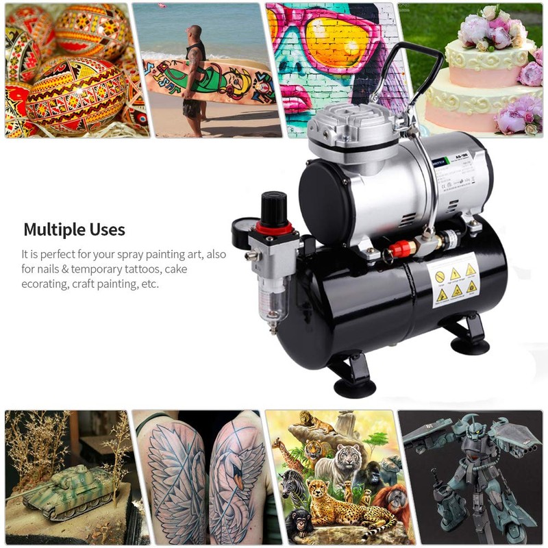 Timbertech Airbrush Kit With Compressor AS-186K With Airbrush Gun, Air