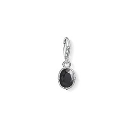 Thomas Sabo Women Charm Pendant Black Stone 925 Sterling Silver 1669-643-11