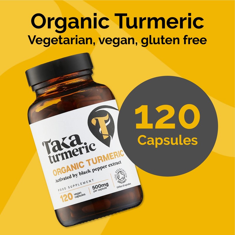 Taka Turmeric, 120 Caps Organic Turmeric with Black Pepper Extract
