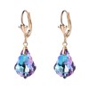 Austrian Crystal Baroque Drop Leverback Earrings for Women Fashion 14K