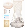 KARCEEY Macrame Cat Hammock,Macrame Hanging Cat Bed with Catnip Cushion