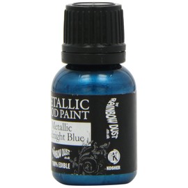 RAINBOW DUST Pearl Food Colouring, Edible Paint in Pearlescent Colours, Ready to Use, Easy to Apply, Create Cakes & Cupcakes with an Indulgent Shimmer - Peacock Blue 25ml