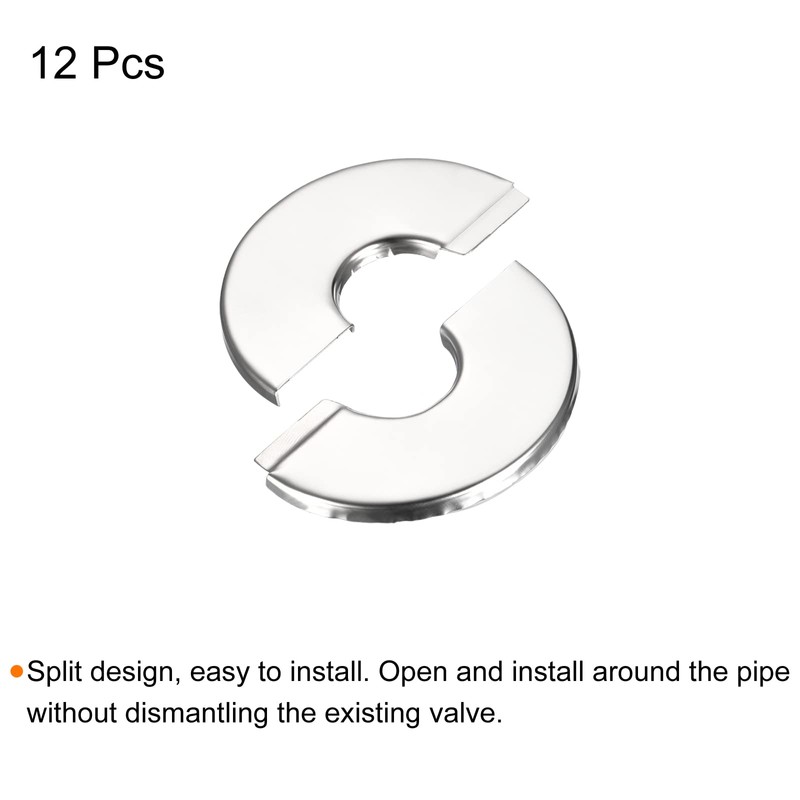 sourcing map Wall Split Flange, 201 Stainless Steel Round Escutcheon