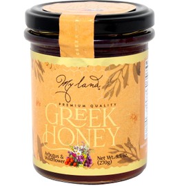 MY LAND Arbutus and Wildflower Greek Natural Raw Honey Unfiltered (9.5 Ounce (Pack of 1))