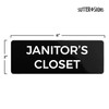 Janitor's Closet Sign, Durable ABS Plastic with Full Adhesive Backing,