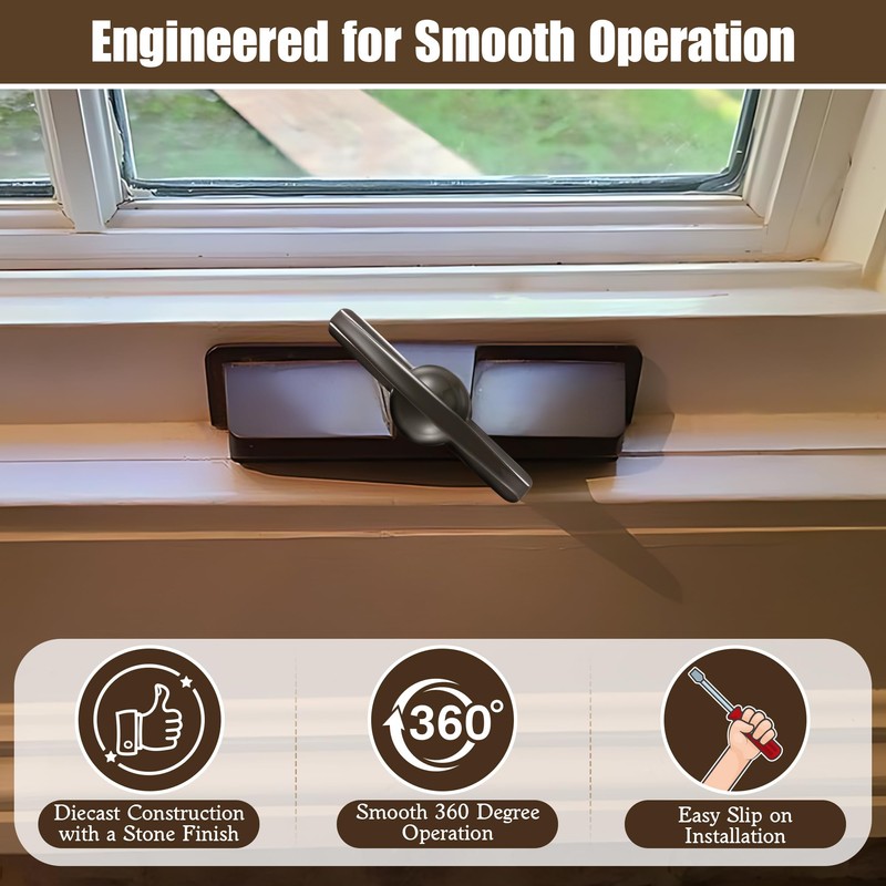 Avenuebool 4 Pack Universal Tee Crank Casement Window Handles, Low