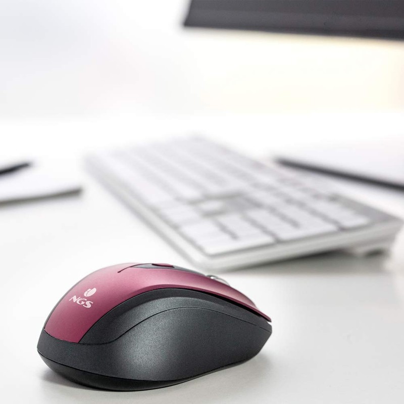 NGS EVO MUTE PURPLE - Kabellose Optische Maus, 2.4GHz, USB-Maus