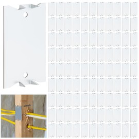 Mixiflor 100 Pack Nail Plates for Wood Studs, 2.5 x 1.5 Inch Anti-Nail Protection Plate with Sharp Pointed Prongs, Cable Wire Protector for Plumbing and Electrical Safety