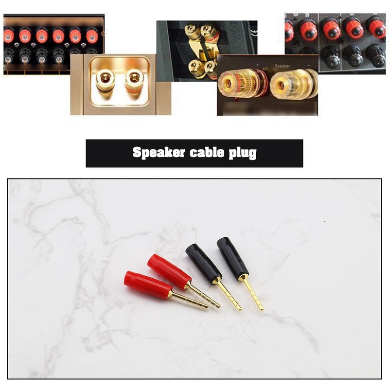 ECSiNG 8pcs 2mm Gold Plated Screw Type Banana Plug Speaker