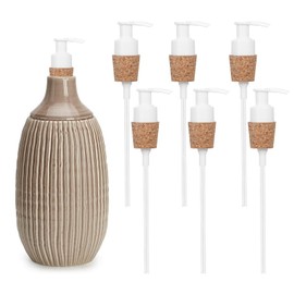 Yuecda 6 Pcs Soap Dispenser Pump, Jar Soap Dispenser Pump Lid, Easy Press Replacement for Bottles, DIY Project Must-Have, Durable & Stylish Soap Pump Replacement (white)