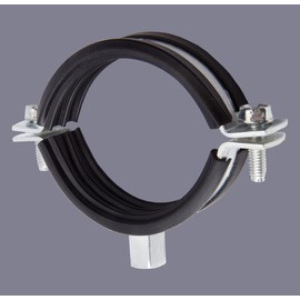1 1/4" (38mm - 43mm) Rubber Lined Munsen Rings Pipe Clamps Pipe Hanger Anti Vibration Clamp, Bracket - (Pack of 2)