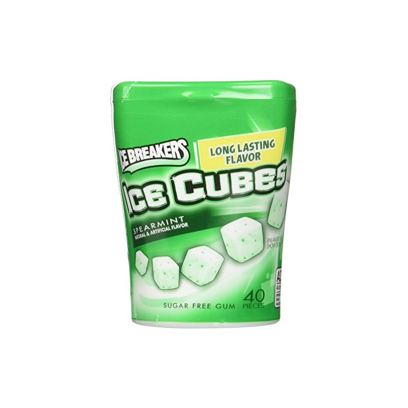 Ice Breakers Ice Cubes Spearmint Gum Bottle Pack- 4 ct
