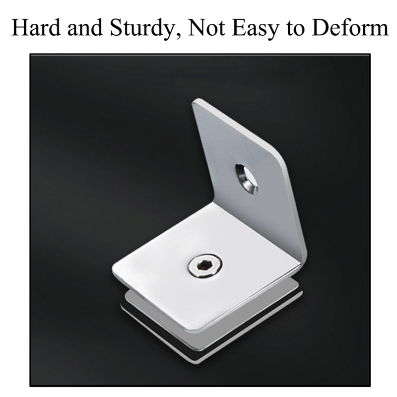 Stainless Steel 90 Degree Glass Clamp, Single Side Square Glass
