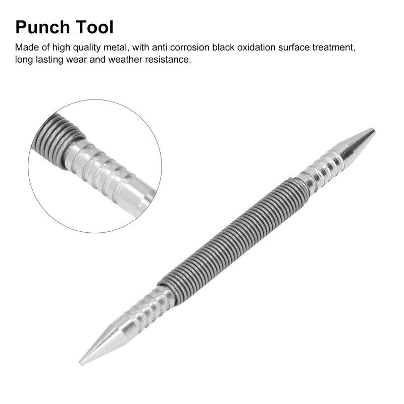 Spring Nail Punch, Metal Double Head Nail Head Setter Spring