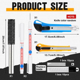 Pasimy 25 Pcs Foam Cutting Finger Hole Tool Kit Include Long Nosed Marker Foam Knife Thin Blade Maker and 20 Replacement Blades for Cutting Arts Crafts DIY