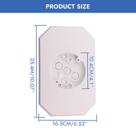 Vinyl Siding Mounting Block with Built-in Electrical Box, Universal Siding Mounting Kit for Outdoor Light Fixtures, Paintable Mounting Plate Fits 1/2 Inch Lap Double 4 Inch Siding, White, 1 Pack