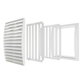 Prostko White Air Vent Grille - 250mm x 250mm / 10'' x 10'' inch - with Adjustable Shutter - Ventilation Cover Grid.