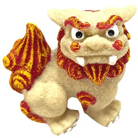 Kubakasaya Shisa Figurine Okinawa Souvenir Entrance Pair Curry Shisa Red Seat Good Luck Feng Shui Evil Protection Lucky Lucky Ryukyu