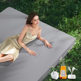 Acnalboma Grounding Fitted Sheet, 10% Pure Silver Fiber & 90% Ultra Soft Cotton, Earth Connected Bedding, Fits Deep Mattress, Grey, 78"x80"x18"