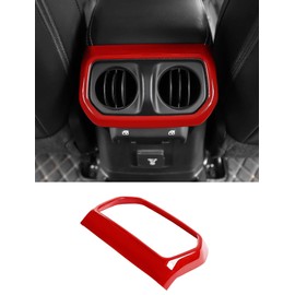 Savadicar Red Interior Accessories - Rear Air Vent Bezel Trim Cover for 2018-Present Jeep Wrangler JL JLU 4XE & Gladiator JT - Solid Color Interior Decor Upgrade Option, 1-Piece
