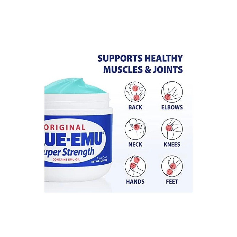 Blue Emu Original Super Strength Cream 4oz Odor Free Joint