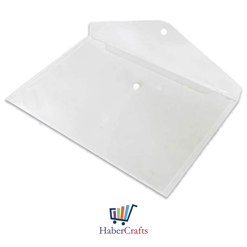 A5 Plastic Wallets Clear Popper Wallet Envelope Folders Transparent School