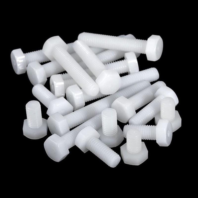 FEEIMOL Plastic Screws Nylon Hex Screws Fully Threaded Machine Screws