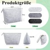 Pack of 3 Felt Cosmetic Bags for Plotting Large Size