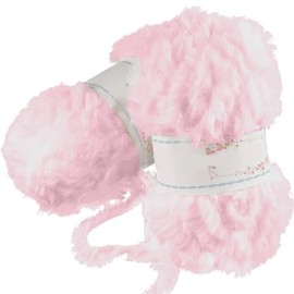 MFUOE 2 Rolls Faux Fur Yarn Wool Fur Fluffy Plush Knitting Yarn Soft Chunky Yarn Soft Fluffy Crochet Yarn for DIY Knitting Scarf (Pink)