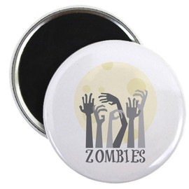 CafePress Zombies Magnets 2.25" Round Magnet, Refrigerator Magnet