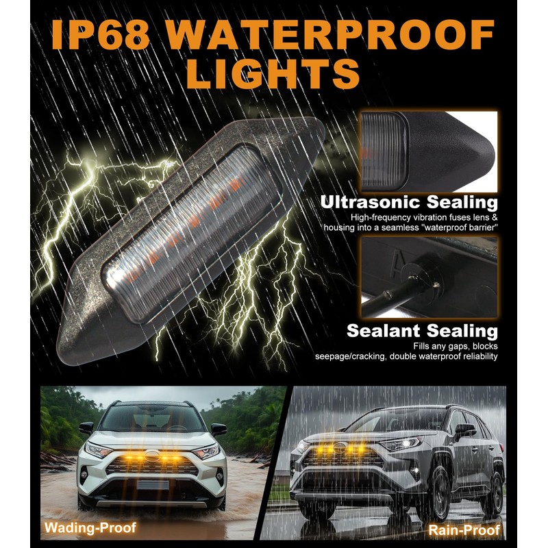 LED Grille Lights for 2019-2024 Toyota RAV4 Front Grill Light
