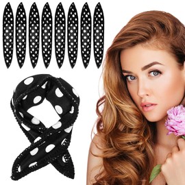 Guduling 8pcs Pillow Rollers for Hair, Black Polka Dot Pillow Rollers, Soft Sponge Pillows Curlers Suitable for Long, Short Hair, Thick and Thin Hairs of All Kinds o Curling