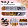 Xrten 48 Boxes Nail Sequins Shell Round Star Leaf Butterfly