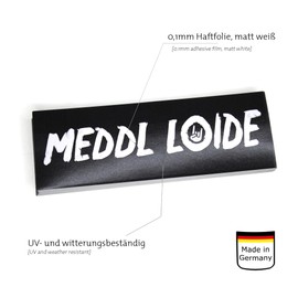 Meddl Loide Car Sticker Haevy Metal Outdoor Rectangular Hard Blues Rock Music Sticker Black White Pack of 2