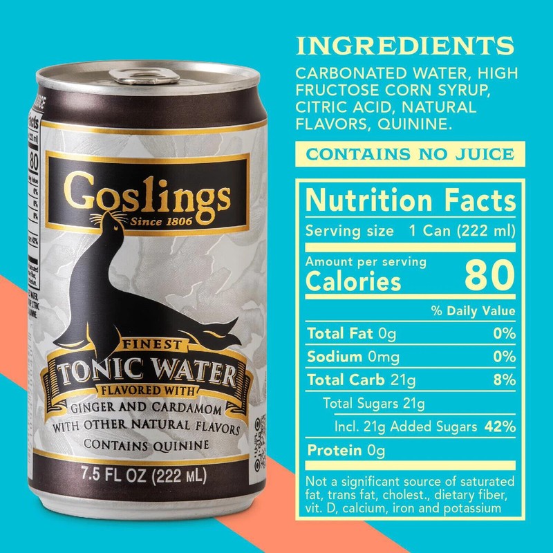 Goslings Finest Tonic Water, 7.5 fl. oz. can, 24 pk.