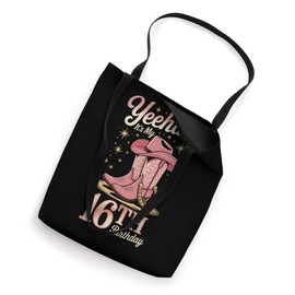 16th Birthday Cowgirl Party Western Pink Cowboy Boots Girls Tote Bag