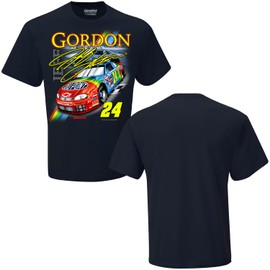 Jeff Gordon #24 Black NASCAR Cup Series Dupont Rainbow Paint Scheme Signature 1 Sided T-Shirt (as1, Alpha, xx_l, Regular, Regular)