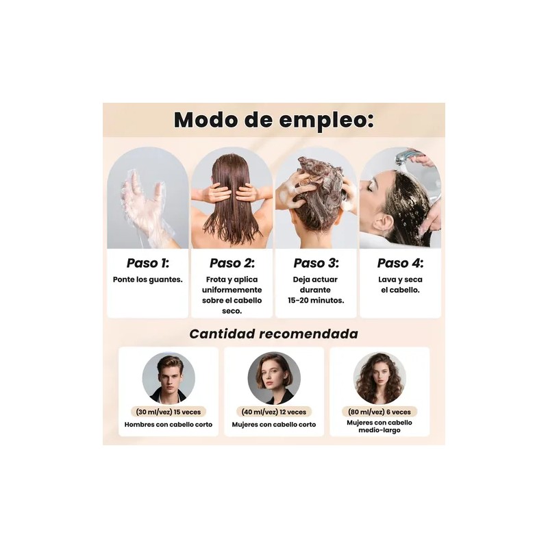 Shampoo Con Tinte Hair Dye Natural Jengibre Para Cubre Canas