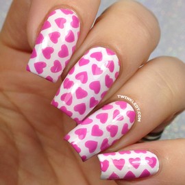 Twinkled T - Nail Vinyl Stencils for Easy Nail Art Design (Heart Pattern)