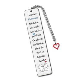 Husband Bookmark Gift Man Valentine's Day Gift Christmas Sweet Love Bookmark Distance Miss You Cute White Day Treasure Wedding Anniversary Love Memory Keepsake Engagement