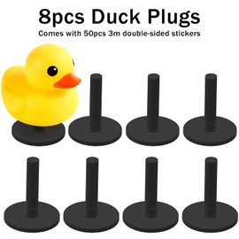 Nitakou 8Pcs Duck Plug,Rubber Duck Mount,Flock Locker Rubber Duck Holder for Jeep Dash and Fixed Display（Excluding Rubber Duck）,Gifts for Jeep Lover,Come with Double-Sided Stickers Inside