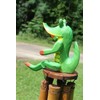 Salty Pelican Funny Gator Windchime, Handpainted Bamboo, Gator George -