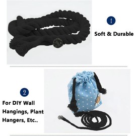 SEIWEI 1Pcs Cotton Rope, 12MMx10M Natural Macrame Cotton Rope Thick Rope for DIY Wall Hanging, Plant Hanger, Knitting, Wrapping, Tying