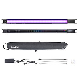 Godox TL60 RGB Tube Light,CRI 96 TLCI 98,Color Temper 2700K~6500K,100% Brightness (LUX),39 FX Effects,2.4G Wireless,Support APP Control/DMX Control